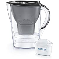 BRITA Marella Graphite - Jarra de Agua Filtrada con 4 cartuchos MAXTRA+ - Filtro de agua que reduce la cal y el cloro…